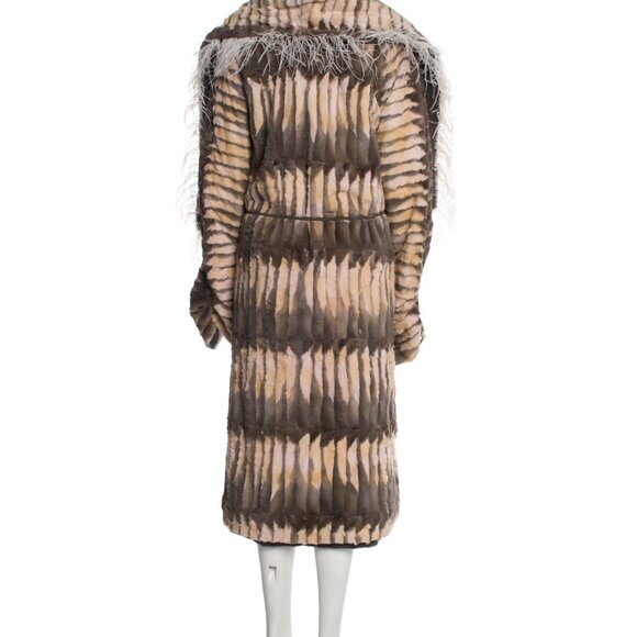 Fendi Reversible Coat - Cashmere , Squirrel neck fur , w/Ostrich Feather Scarf. - Picture 8 of 14